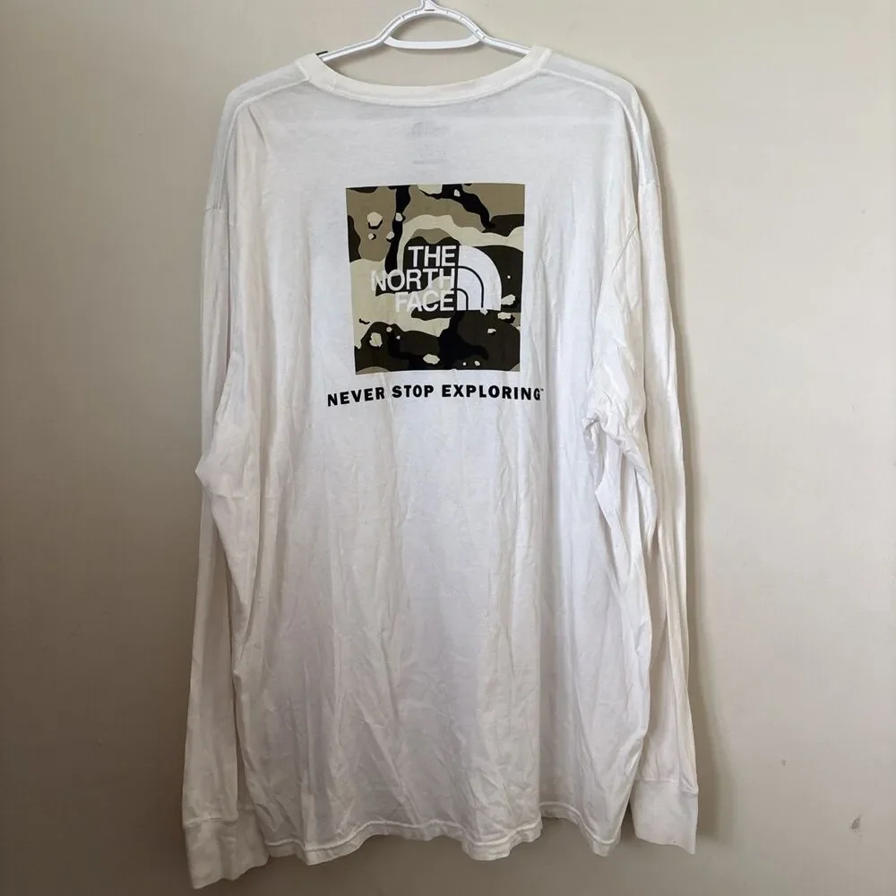 The North Face Men’s XXL White Tshirt Camo Graphic Long Sleeve